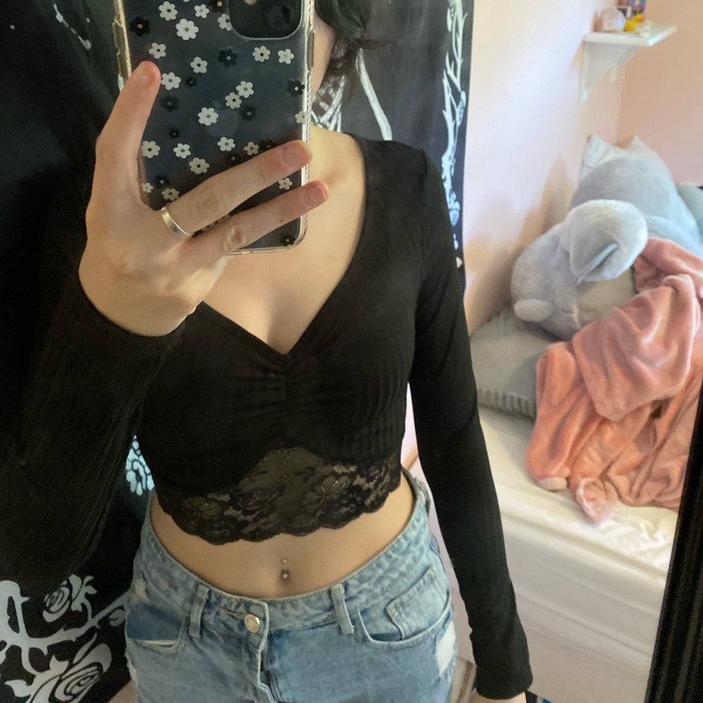 Black Lace shirt Super cute!!